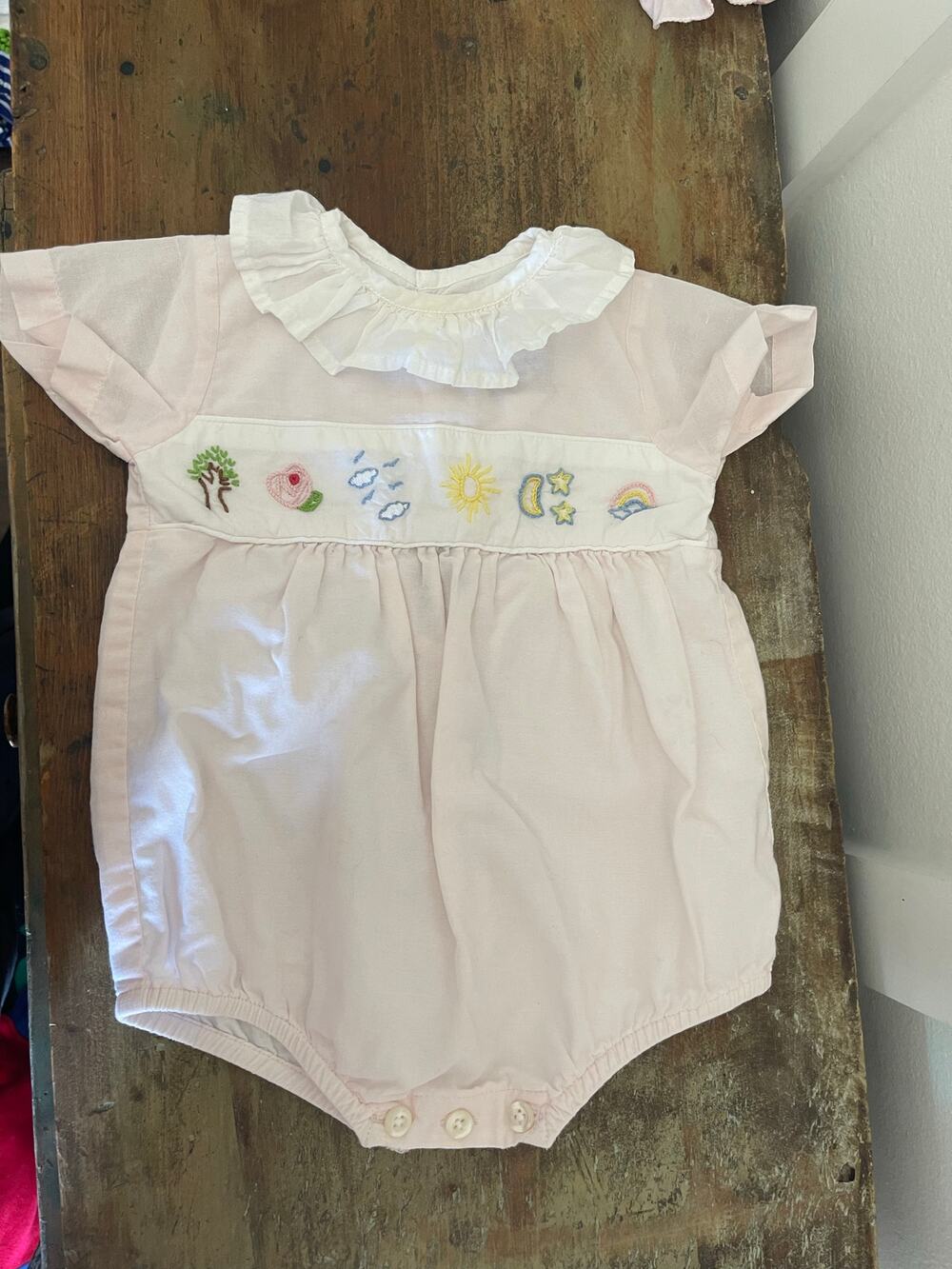 Christian Elizabeth and Co Smocked 12 month pink outfit